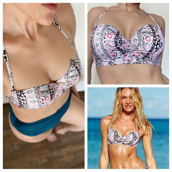 Victoria’s Secret Halter Bikini Swim Top The Getaway 34D Vacation - Picture 4 of 11